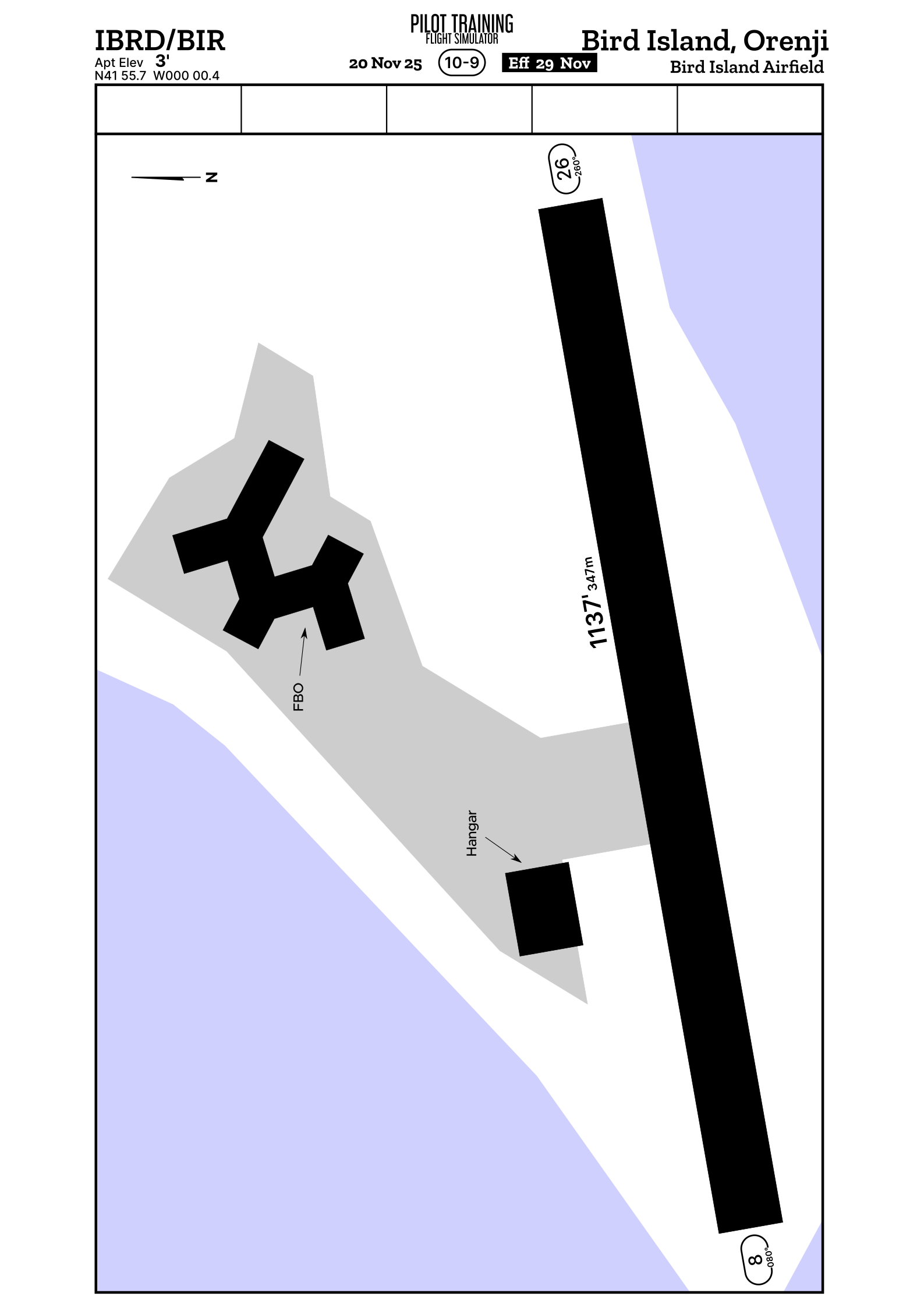 Airport ground chart for the airport IBRD